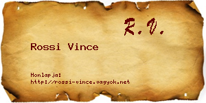 Rossi Vince névjegykártya